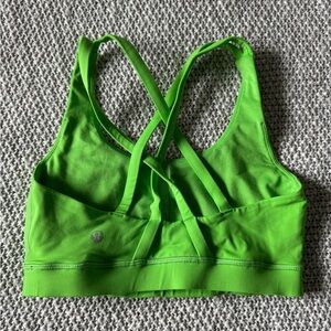 lululemon energy racerback sports bra neon lime green women’s size 4